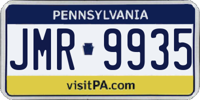 PA license plate JMR9935