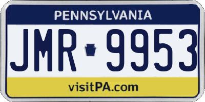 PA license plate JMR9953