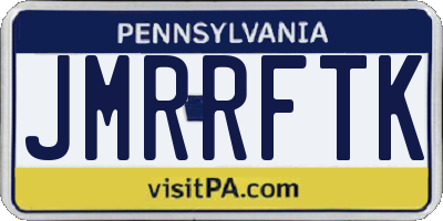 PA license plate JMRRFTK
