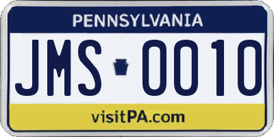 PA license plate JMS0010