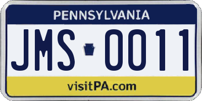 PA license plate JMS0011