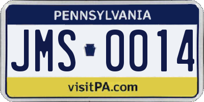 PA license plate JMS0014