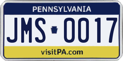 PA license plate JMS0017