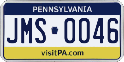 PA license plate JMS0046