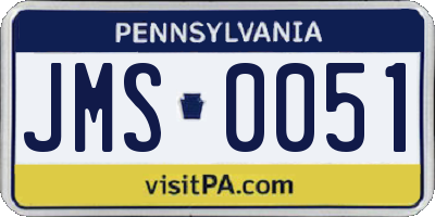 PA license plate JMS0051
