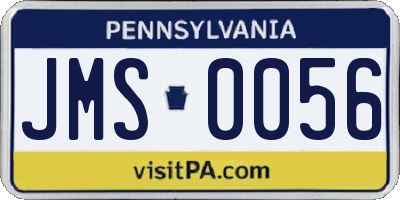 PA license plate JMS0056