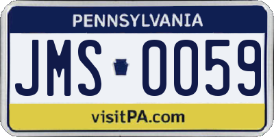 PA license plate JMS0059