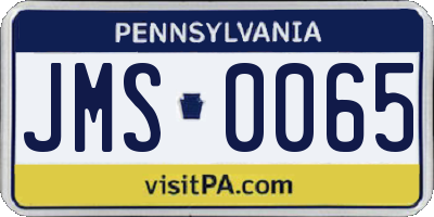 PA license plate JMS0065