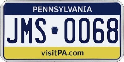 PA license plate JMS0068
