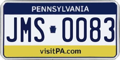 PA license plate JMS0083