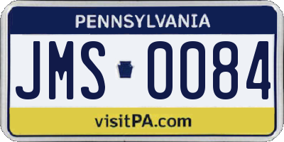 PA license plate JMS0084