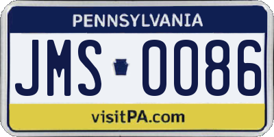 PA license plate JMS0086