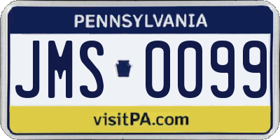PA license plate JMS0099
