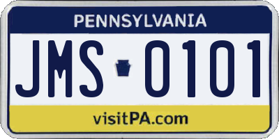PA license plate JMS0101