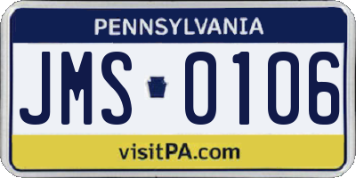 PA license plate JMS0106