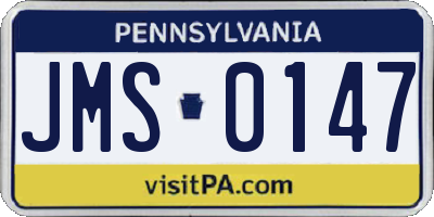 PA license plate JMS0147