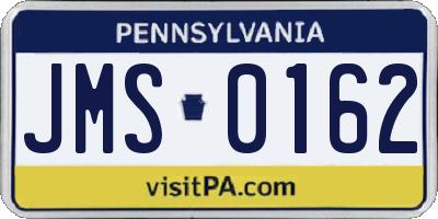PA license plate JMS0162