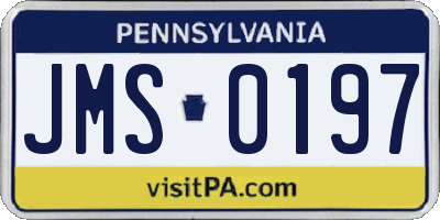 PA license plate JMS0197