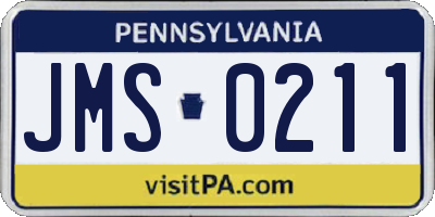 PA license plate JMS0211