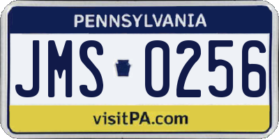 PA license plate JMS0256