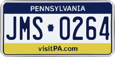 PA license plate JMS0264