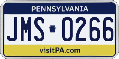 PA license plate JMS0266