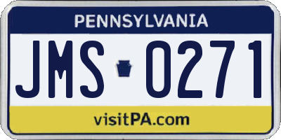 PA license plate JMS0271