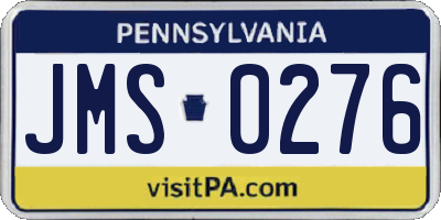 PA license plate JMS0276