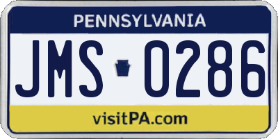 PA license plate JMS0286