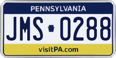 PA license plate JMS0288