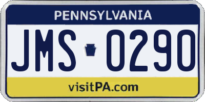 PA license plate JMS0290
