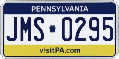 PA license plate JMS0295