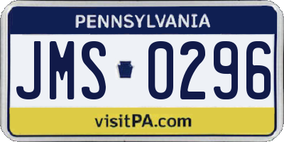 PA license plate JMS0296