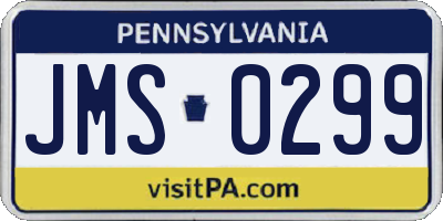 PA license plate JMS0299