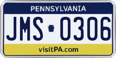 PA license plate JMS0306