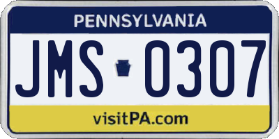 PA license plate JMS0307