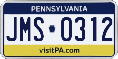 PA license plate JMS0312
