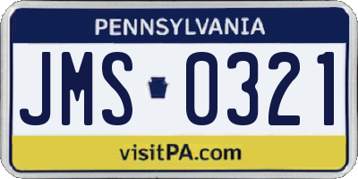 PA license plate JMS0321
