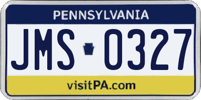 PA license plate JMS0327