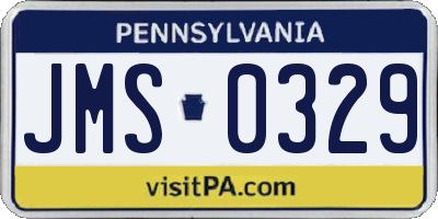 PA license plate JMS0329