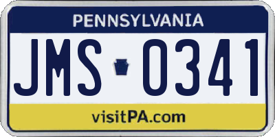 PA license plate JMS0341