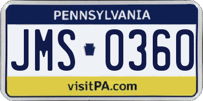 PA license plate JMS0360