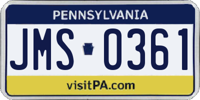 PA license plate JMS0361