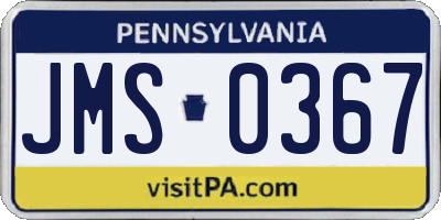 PA license plate JMS0367
