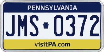 PA license plate JMS0372