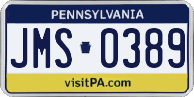 PA license plate JMS0389