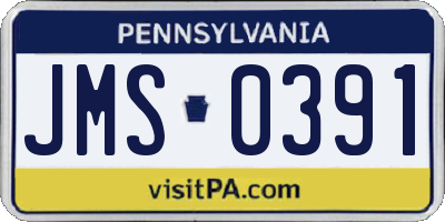 PA license plate JMS0391