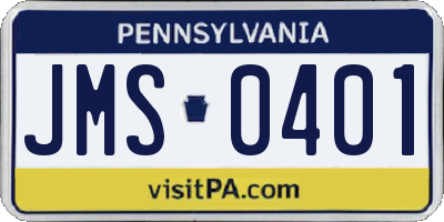 PA license plate JMS0401