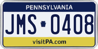 PA license plate JMS0408