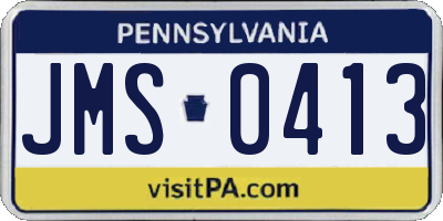 PA license plate JMS0413